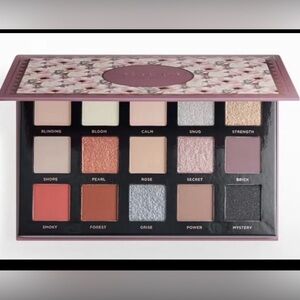 Ace Beaute Floral Eyeshadow Palette with Pink, Silver, and Black Shades